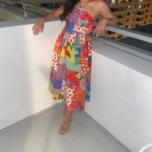 Patchwork One Shoulder Dress